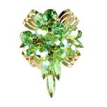 DeLizza and Elster Juliana Green Rhinestone and Bead Brooch