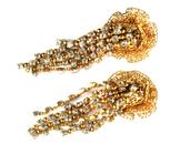 Napier Crystal Rhinestone Tassel Earrings