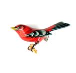 Takahashi Red Scarlet Tanager Bird Pin