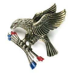 Majestic Eagle with Red, White and Blue Arrows Brooch